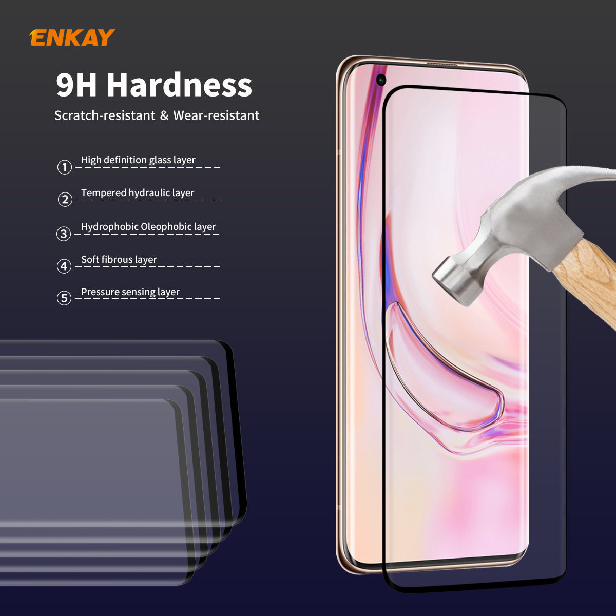 ENKAY 0,26 mm 9H 3D buet fuldlim hærdet glas fuldskærmsfilm til Xiaomi Mi 10 Mi 10 Pro ENKAY 0,26 mm 9H 3D buet fuldlim hærdet glas fuldskærmsfilm til Xiaomi Mi 10 Mi 10 Pro